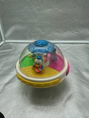 Vintage Disney Musical Ball Globe with Lights ~ Mickey Minnie Donald ~ Baby Toy