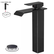 BATHADORE Single Hole Single Handle Bathroom Vessel Sink Faucet with Pop up Drai