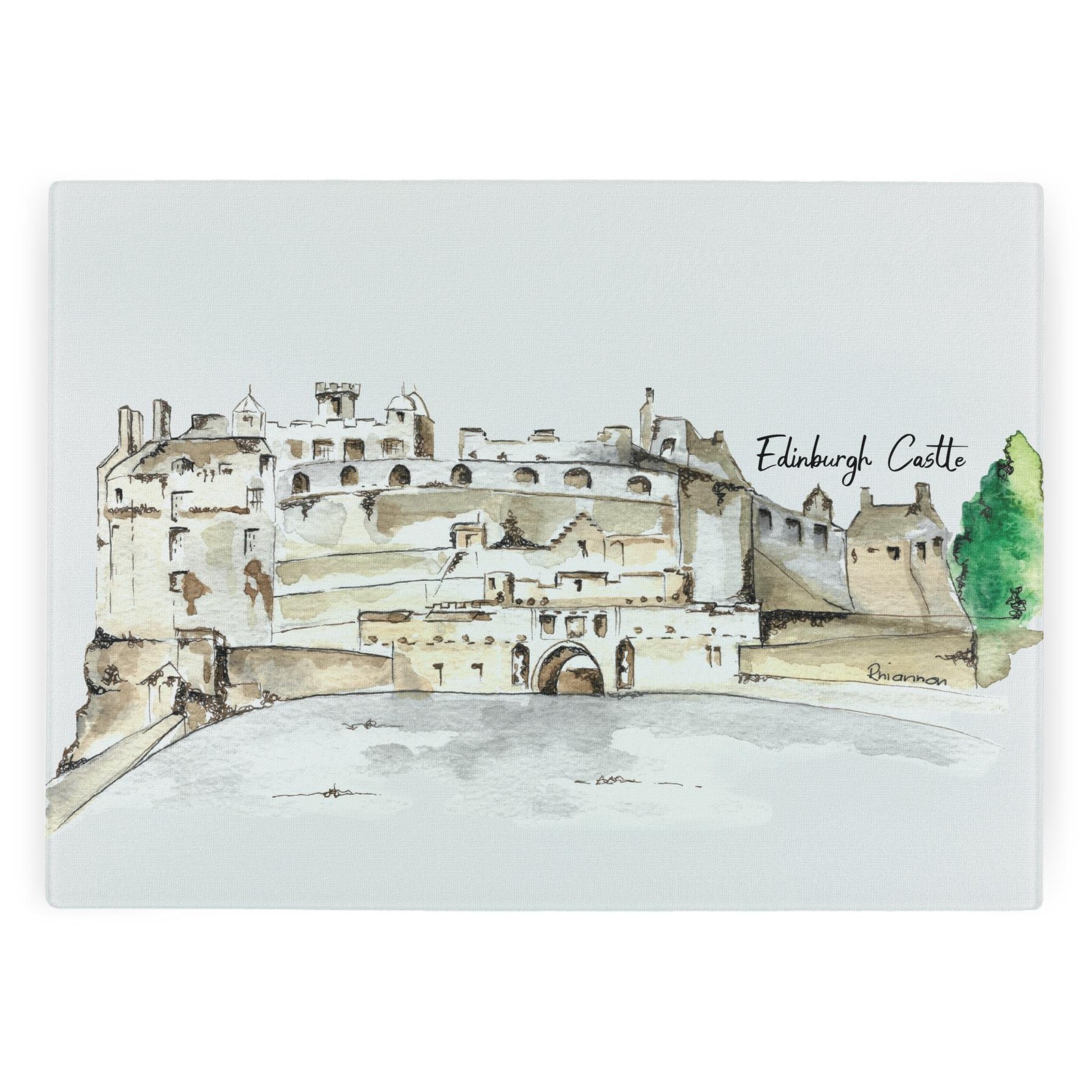 Edinburgh Castle Glass Worktop Protector - Textured Chopping/Cutting Board
