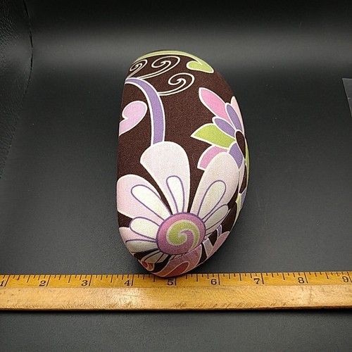 Custodia per occhiali da sole Vera Bradley rigida grande marrone scuro fiori look retrò - Foto 5 di 11