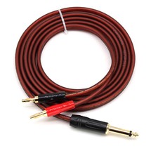 6.35mm TS to Dual 4mm Banana Plugs Audio Cable OFC HiFi Speaker Wire,1.5 meter