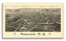 1885 Gouverneur New York Vintage Old Panoramic NY City Map - 24x42