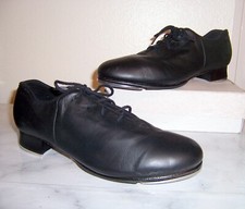 BLOCH BLACK LEATHER AUDEO JAZZ OXFORD TAP SHOES LACE UP TIES 8 1/2 M