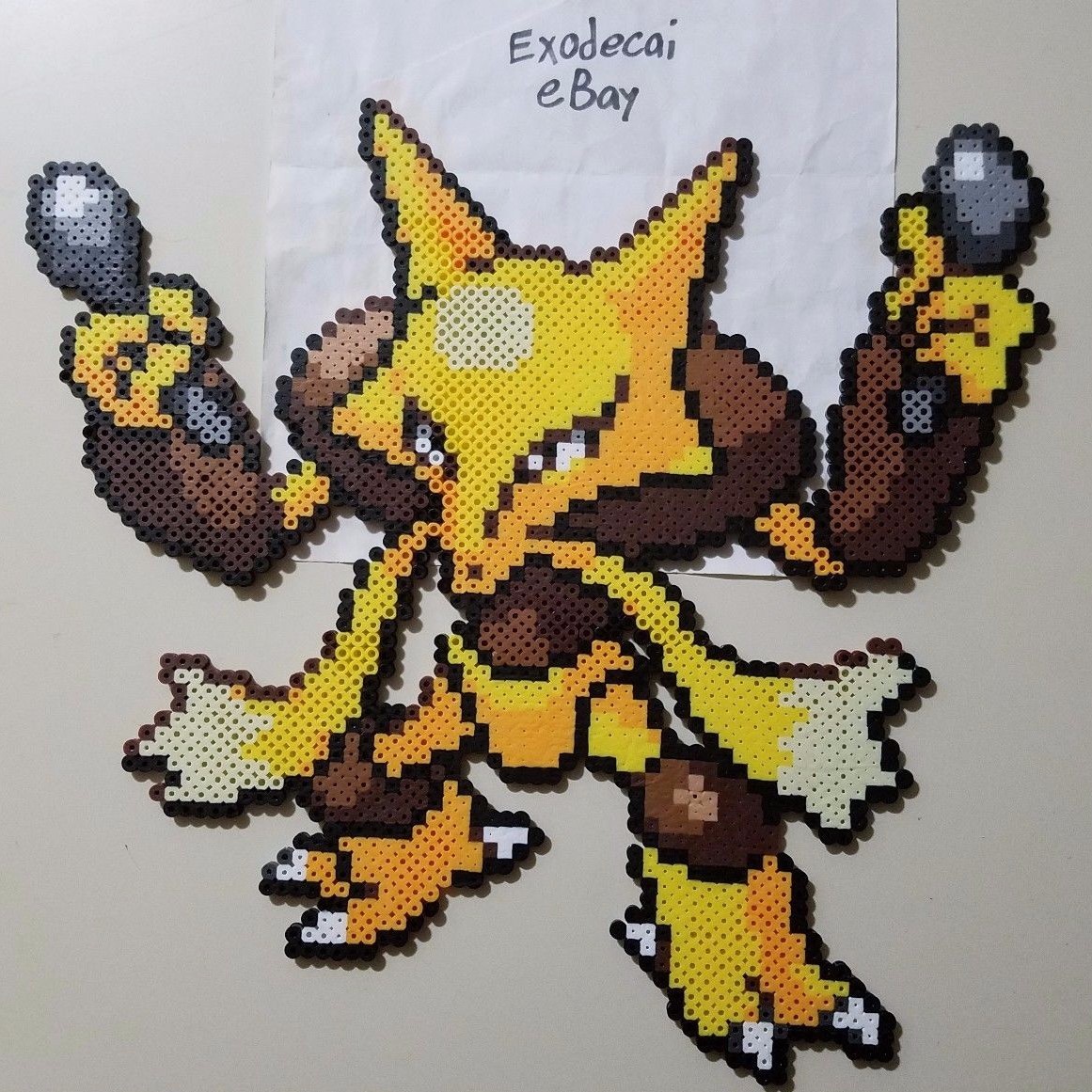 ALAKAZAM BEAD SPRITE PERLER ART POKEMON NINTENDO RETRO PSYCHIC