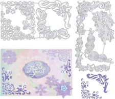 Corner Lace Die Cuts Hollow Flower Background Die Stencil Metal Embossing Stenci