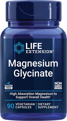 Life Extension Magnesium Glycinate, Heart Health, Bone Health, 90vegcaps