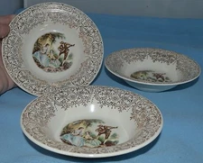  Small Dessert Bowls (3) with Victorian Courting Couple & Musician