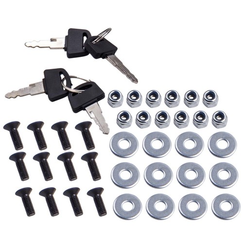 Racing Car Carbon Fiber Hood Pin Plus With Key Quick Mount latch Lock Kit - Foto 2 di 11