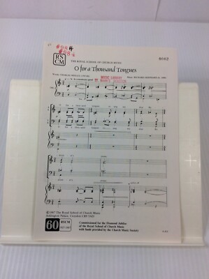 O for a Thousand Tongues Shephard Wesley SATB Choral Sheet Music Octavo Lot 20