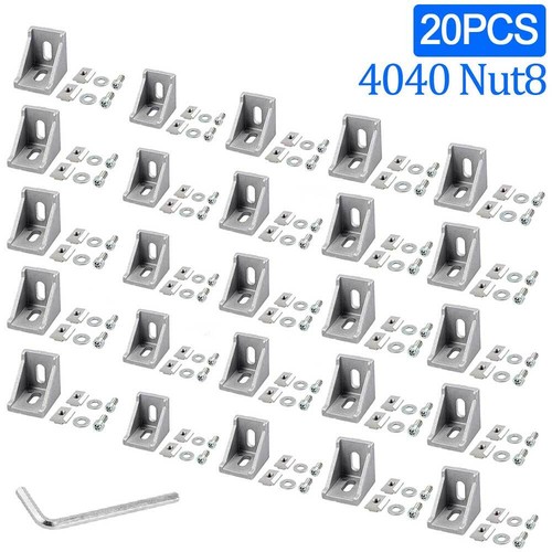Eckwinkel 20x20/30x30/40x40 Winkel Nut 6/8 Aluprofil Winkel Befestigungsmaterial - Bild 37 von 40