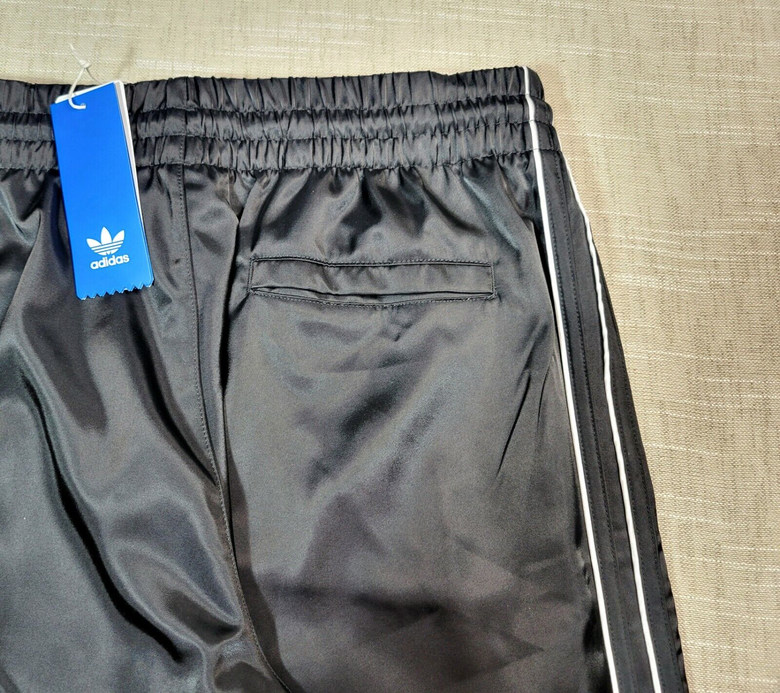 ADIDAS Originals Mens Satin Track Pants Black Medium XL 2XL