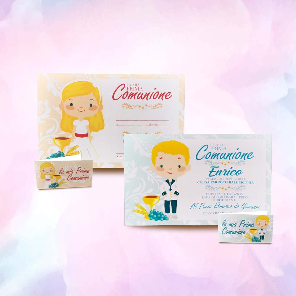 Bigliettini Cresima Santa - Set 50 Pezzi Cartoncino 200g/m² Per Inviti