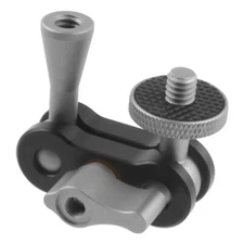 FEICHAO Mini Size Double Ballhead Magic Arm 1/4 inch Screw CNC for SLR Camera