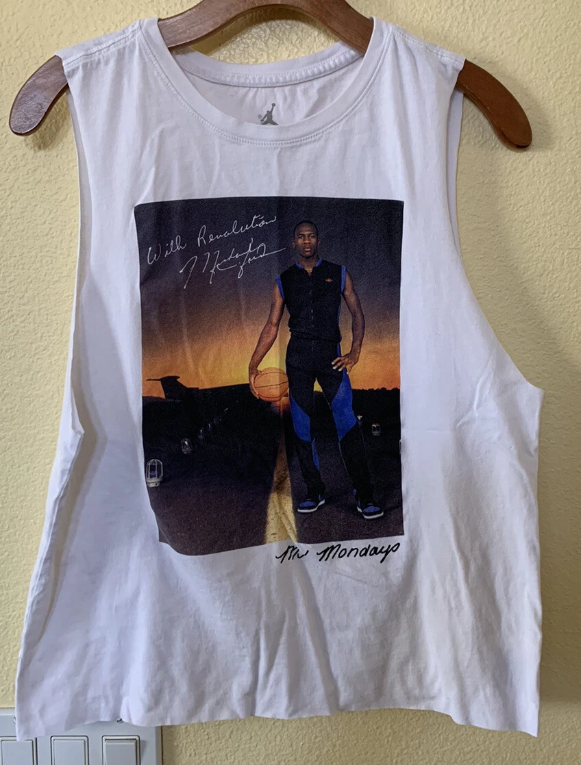 Nike Air Jordan MJ MONDAYS White Royal Toes Men s Custom Tank Top