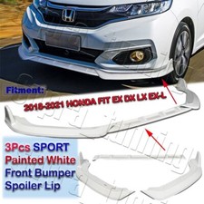 White For 2018-2021 Honda Fit Front Bumper Body Kit Spoiler Lip 3pcs Free Gift