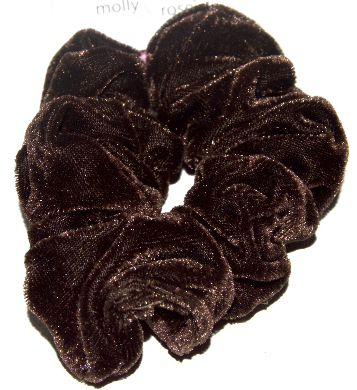 NEW Brown Velvet Fabric Scrunchie Hair Bobbles Winter Fashion Womens Children UK