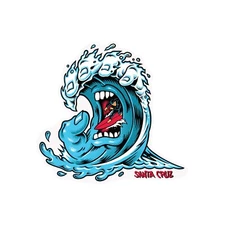 4.25" Santa Cruz Screaming Wave Hand Skateboard Surf Punk Sticker Decal New