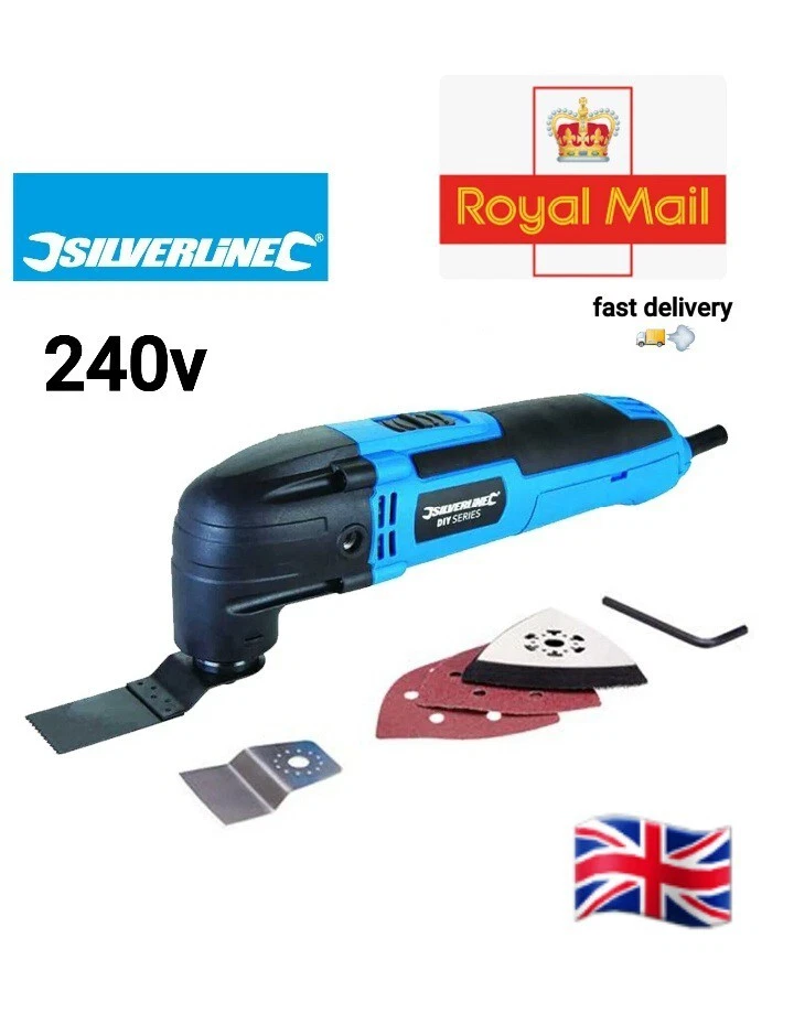 Silverline DIY 300W 240v MultiTool Oscillating Cutting Tool Blue New Uk