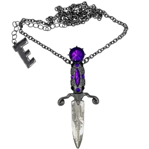 kreepsville 666 Elvira Mistress of the Dark Dagger Necklace Bejeweled Charm - product listing photo