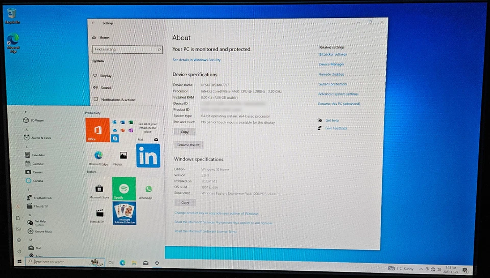 Acer Veriton X4630G SFF 3.30GHz CORE i5-4460, 3.20GHz, 8GB, 1TB, WIN10 Home - Image 2 of 4