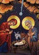 Orthodox Christmas Cards (5"x7") 15 Card Pack w/ envelopes -Christ in the Manger