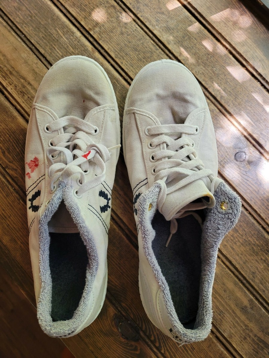 VTG 80s FRED PERRY ETONICS Tennis Low Top White/Navy