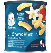 Gerber Lil Crunchies Vanilla Maple Baby Snack Non GMO - 1.48 Oz - Pack of 6