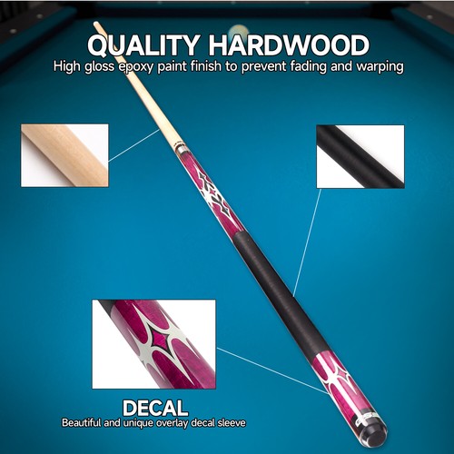 58" 2-Piece Canadian Hardwood Maple Billiard Pool Cue Sticks(6 Colors, 18-21oz) - 第 23/49 張圖片