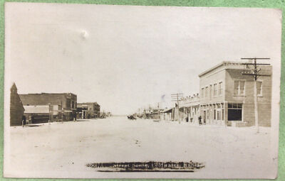 Coldwater Kansas Main Street Storefronts RPPC Vintage 1910 Postcard