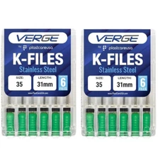 2X Size 35 31mm Endo K-Files, Endodontic Dental K Files (Stainless Steel)