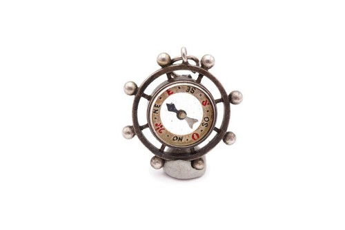 Vintage Sterling Silver 925 Compass Charm