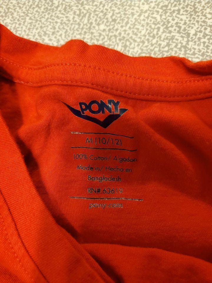 Camicia vintage anni 90 ragazza marca pony media 10 12 rossa maglia atletica crop