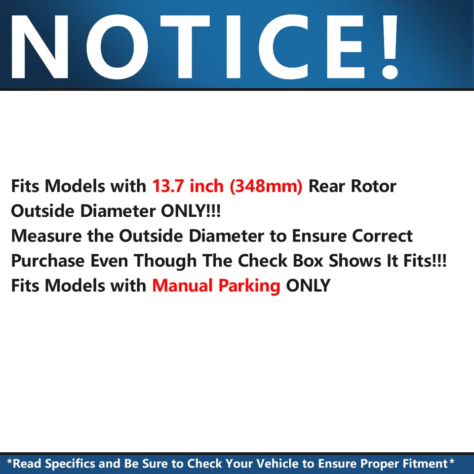 Rotores de disco trasero de 13,7"" 348 mm pastillas de freno de cerámica para Ford F-150 2012-2020 6 tacos Foto 3 de 4
