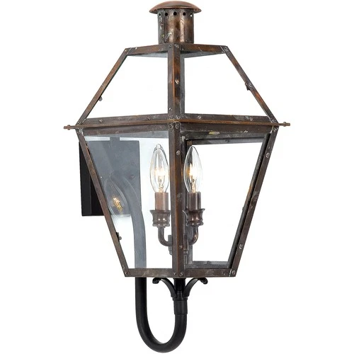 Rue De Royal - 2 Light Wall Lantern-Aged Copper Finish Outdoor Lantern Quoizel - Picture 3 of 6