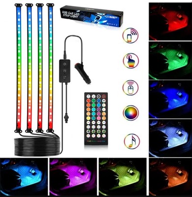 NOVSIGHT   4x RGB LED Innenraumbeleuchtung Auto KFZ Ambiente Fußraumbeleuchtung