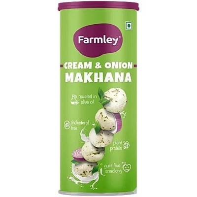 Farmley Cream & Onion Roasted Flavoured Makhana Roasted In Olive Oil -77g