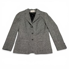 Vintage 70s Pendleton Gray Tweed Wool Blazer Jacket Size 16