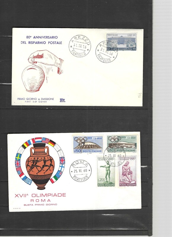 ITALY-COVERS-1960 ISH-CACHETS-LOT OF 5-FDC-MULTIPLES-SETS-F-VF---#550