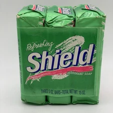 New VTG 90s Shield Deodorant Bar Soap 3 Pack Refreshing 5oz Bars 1993 NOS