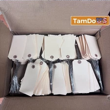 Manila Shipping Tags Pre-Wired 4.75" x 2.375" 13 Pt – Box of 900 Tags