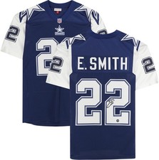 Emmitt Smith Dallas Cowboys Auto Navy M&N Auth 1995 Throwback Jersey - Fanatics