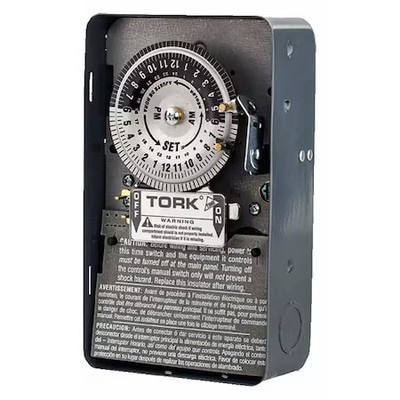 Nsi Tork 1101B Electromechanical Timer, 24 Hr, Gray, Metal