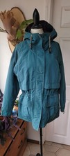 Vintage Woolrich Woman Teal Parka Plaid Wool Lined Hooded Jacket USA M