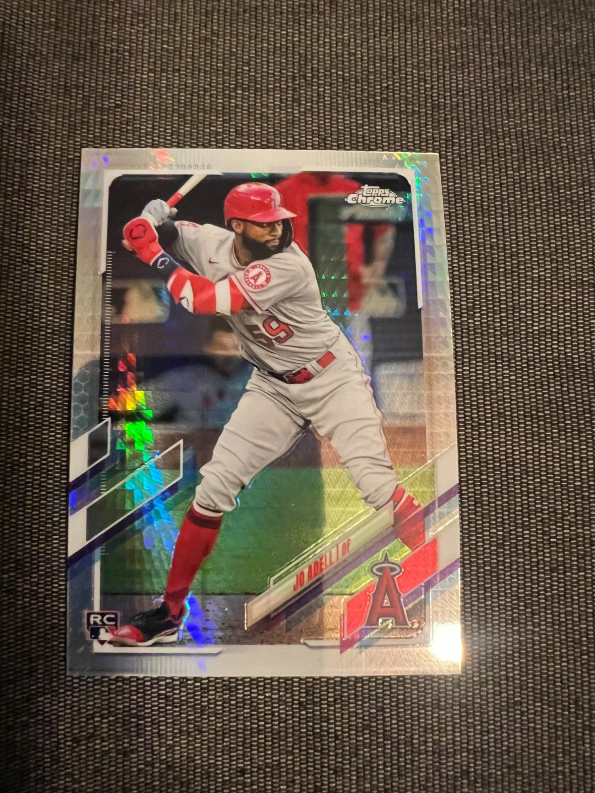 2021 Topps Chrome Baseball Los Angeles Angels Jo Adell Prism Refractor Rookie