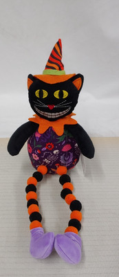Halloween Plush Vintage Grinning Cat 18'' Table Decor