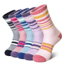 Merino Wool Hiking Socks for Women Men Thermal Winter Warm Medium Stripe a