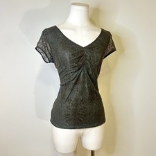 Y2K Green Stretch Lace Top Fairy Grunge Whimsigoth 36-40 Inch Bust