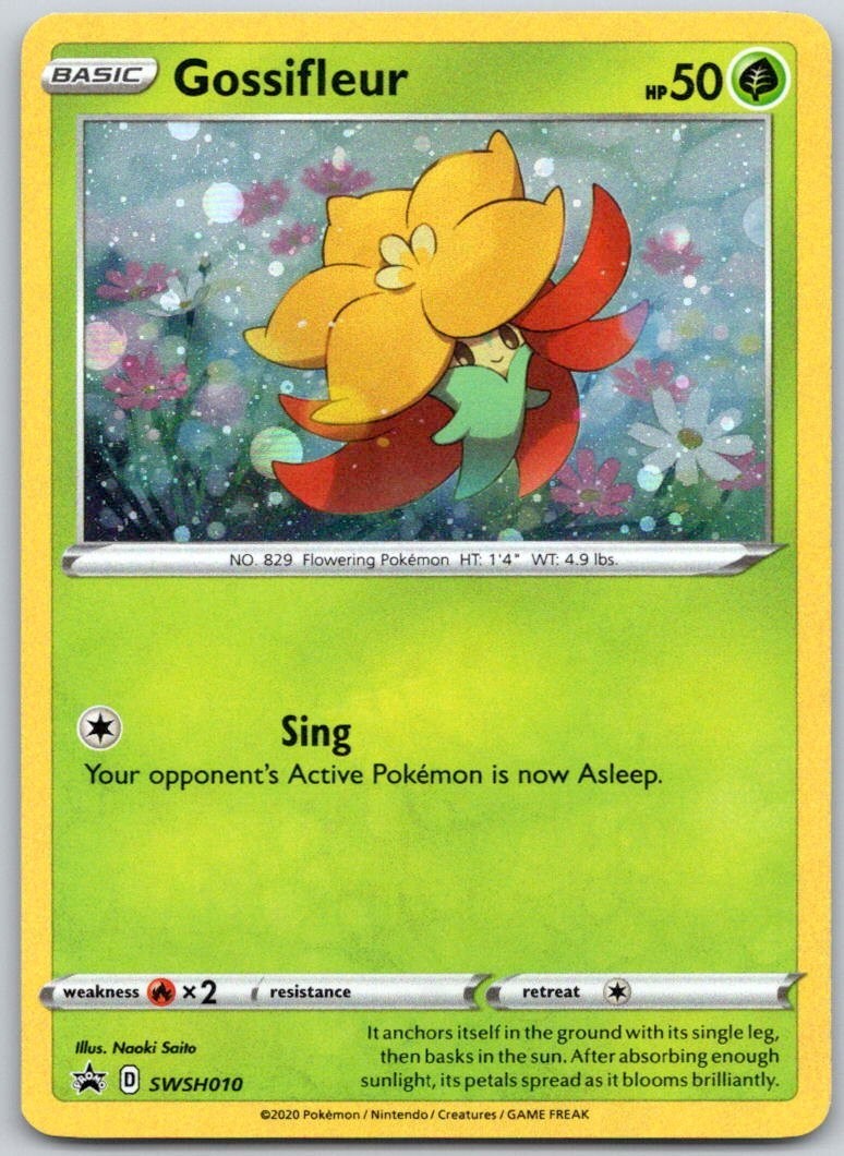 Pokemon Card Gossifleur SWSH010 Cosmo Holo Rare Black Star Promo Near Mint