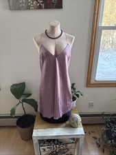 Victoria  s Secret Beautifully Jeweled Lilac Satin Slip. LG
