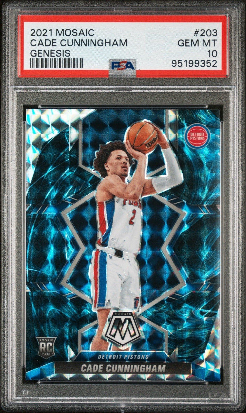 Cade Cunningham 2021 Mosaic #203 Genesis SSP Rookie PSA 10 Gem MT Pistons 💎🔥💎